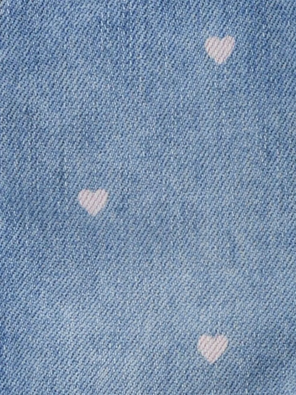 NWT OshKosh B'gosh Light Blue Denim Overalls with Pink Heart Print SIZE 9